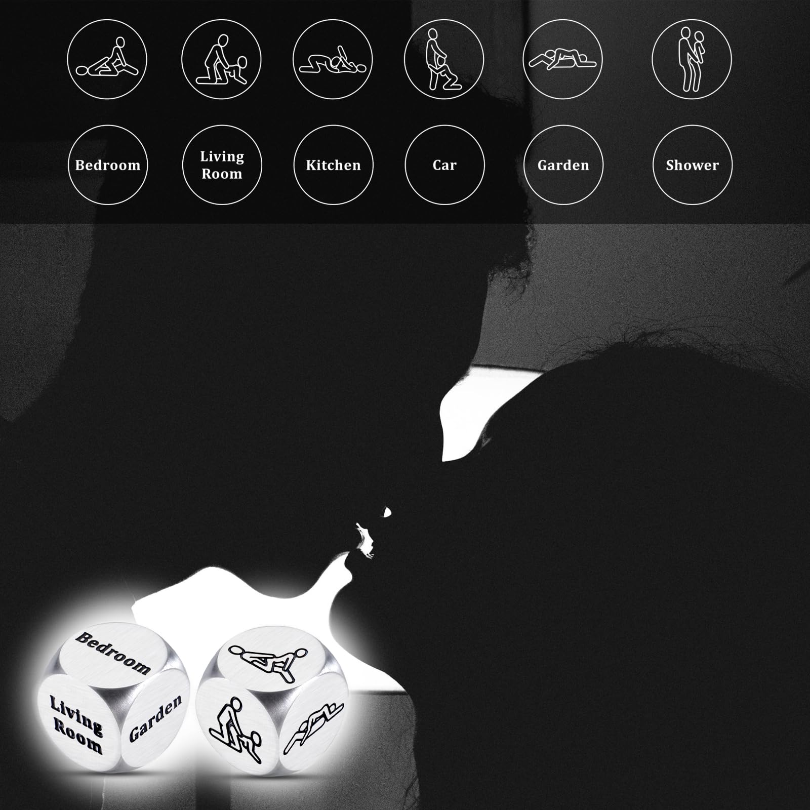 2 PCS Dice, Boo Basket Stuffer Valentines Day Gifts for Him Her Anniversary Decision Dice for Boyfriend Girlfriend Husband Wife Men Women Christmas Night Game Dice for Adults Bachelor Party Gifts