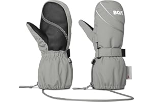 BQA Kids Ski Mittens Toddler Winter Snow Thinsulate Waterproof Mittens with String for Boys Girls