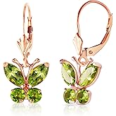 14k Rose Gold Peridot Butterfly Earrings