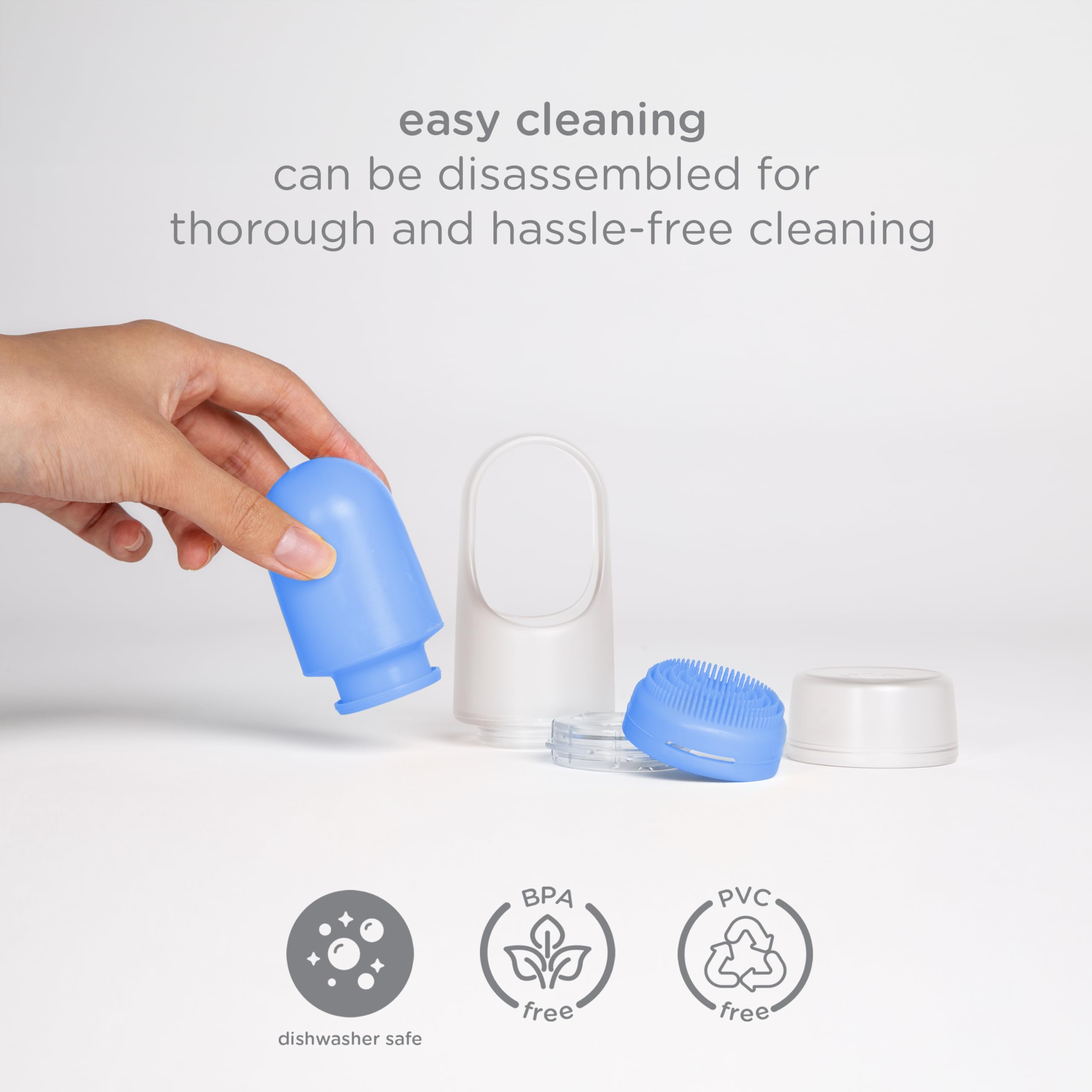 Ubbi Sunsqueeze Sunscreen Applicator, Refillable Roll On, Soft Silicone Bristles for Babies and Toddlers, Easy to Clean, Dishwasher Safe, TSA-Approved, Holds 3.38 Fluid Oz, Blue