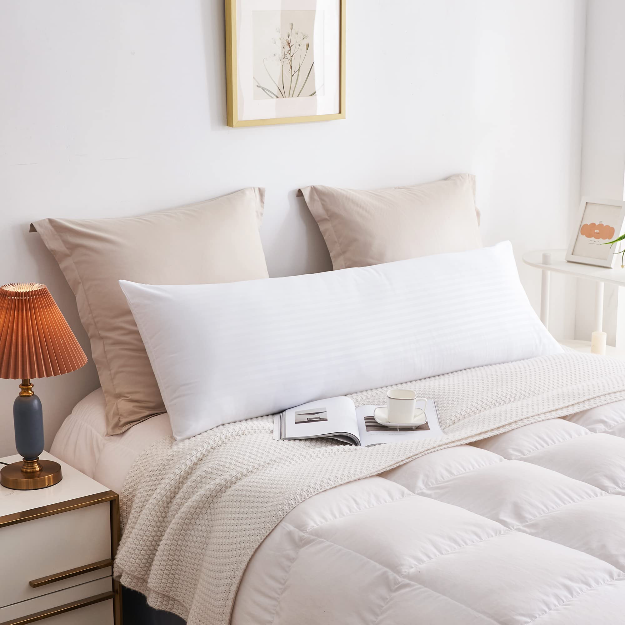 ELNIDO QUEEN Body Pillow for Adults, Satin Stripe Large Full Body