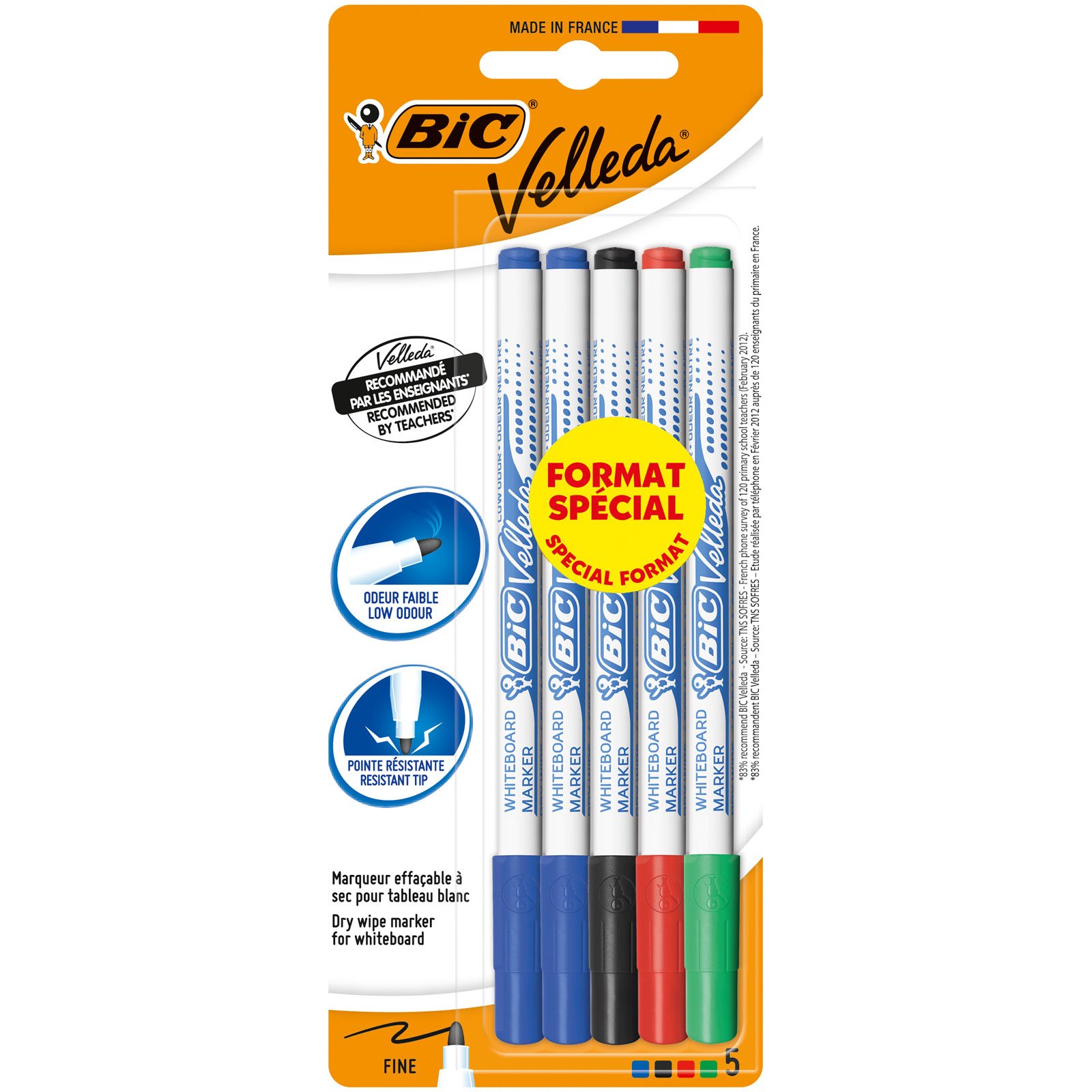 Bic 9126451 Black/Blue/Red/Green (Pack of 5)
