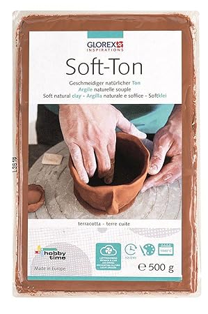Glorex 6 8075 137 Soft Ton terracotta, 500 g, lufthärtend oder brennbar
