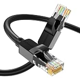 JARNHNG Cat 6 Ethernet Cable 1.5ft 3ft 6ft 10ft 15ft 20ft 30ft 40ft 50ft 100ft 150ft 200ft 300ft 500ft 1000ft, Indoor/Outdoor High Speed UTP 26AWG 10Gbps Internet Cable, Black RJ45 LAN Patch Cables