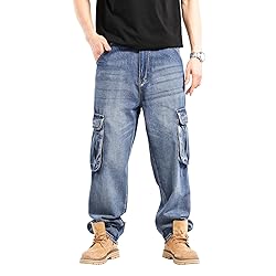 LUOBANIU Men's Baggy Jeans Hip Hop Loose fit 90s