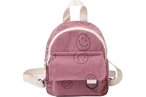 GARDSELL Small Backpack Purse Cute Mini Corduroy Bookbag Toddler Backpack School Bags for Women Girls Boys Teens Kids (pink)