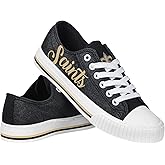 FOCO Womens NFL Team Logo Ladies Fashion Color Glitter Low Top Canvas Sneakers Shoes
