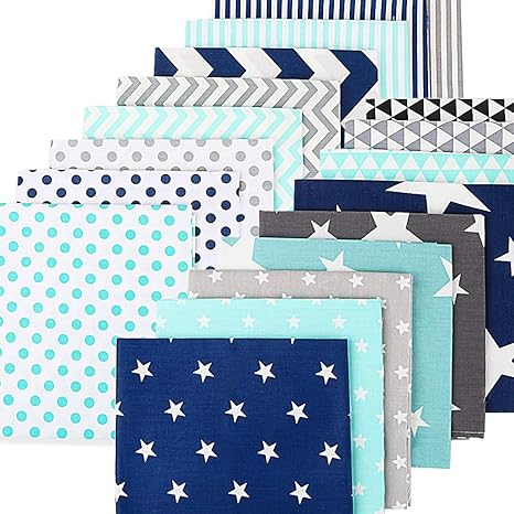 MEJOSER 18 Stück 50x50cm Baumwollstoff Meterware Patchwork Stoffe