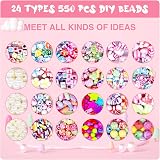 Amteker Bracelet Making Kit for Girls 550 Beads Unicorn Jewellery Craft Kit 24 view 3