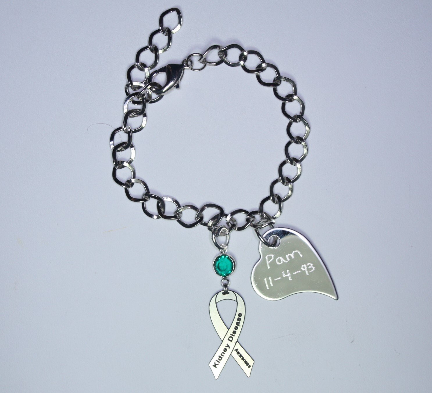 Personalized Kidney Disease Awareness Ribbon Bracelet