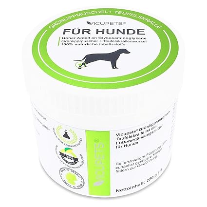 Vicupets® Grünlippmuschel & Teufelskralle I 100% natürliche Inhaltsstoffe I Pulver Ergänzungsfuttermittel I Made in Germany