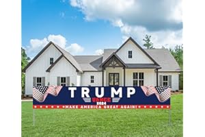 YINBTTER Trump Vance Win 2024 President Campaign Large Banner Sign Flag with Brass Grommets, Trump Make America Great Again Outdoor Sign House Banner Yard Lawn Decoration 118X18''
