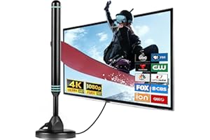 ALEATY ㅤ TV Antenna,TV Antenna Indoor,TV Antenna for Smart TV Indoor,TV Antenna for Local Channels,Support 4K 1080p,440+ Miles Long Range with Signal Booster Antenna TV Digital HD Indoor & Outdoor