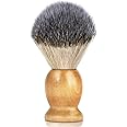 Bassion Shaving Brush for Men, Wet Shave Using Cream & Soap, Wood Handle Hair Salon Brush for Safety Shaving Razor, Straight Razor, Father's Day for Dad Boyfriend (Brown)