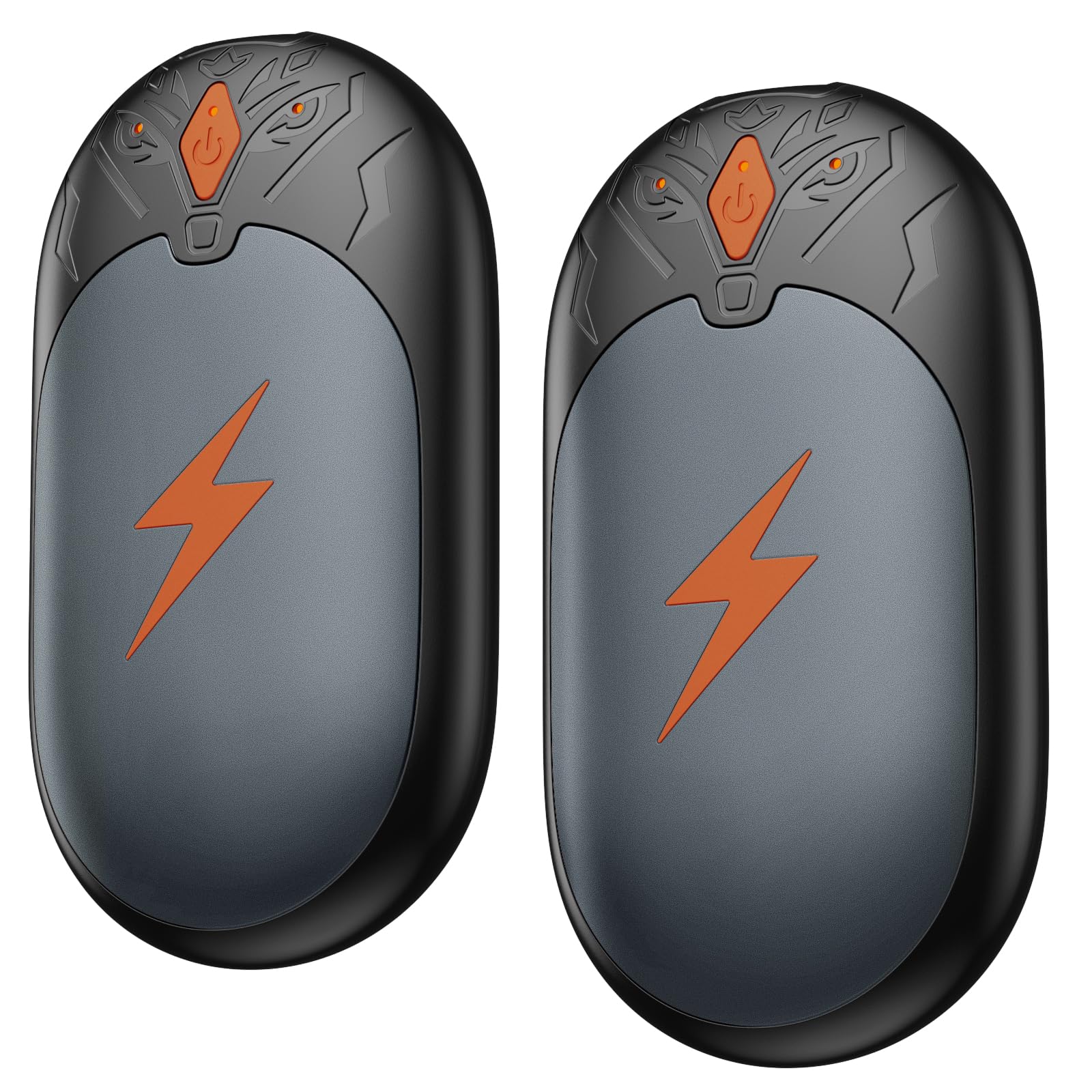 Hand Warmers Rechargeable 2 Pack, Ultrathin Electric Handwarmers Portable Pocket Heater, Reusable Hand Warmer 2 in 1, 3 Levels Heat, Up to 24 hrs, Double-Sided Heating USB Warmers for Winter Gift-Grey