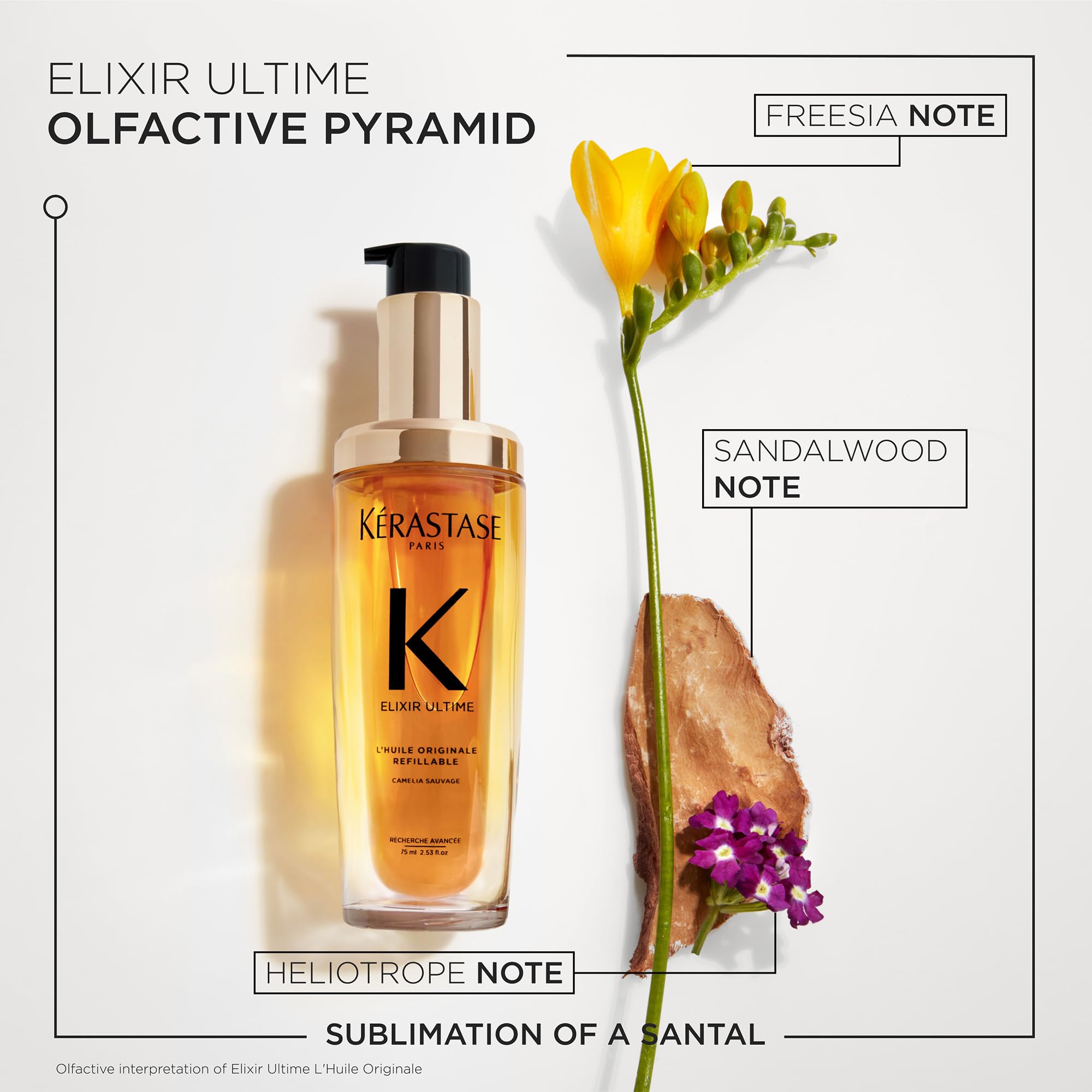 Kérastase Elixir Ultime Hair Oil, Nourishes Dull Hair, For All Hair Types, Strengthens and Protects Hair From Heat, With Argan and Camellia Oil, L'Huile Originale