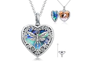 MEIDERBO Personalized Heart Urn Locket Necklace for Ashes and Pictures 925 Sterling Silver Customized Locket Cremation Necklace for Ashes Memorial Keepsake Jewelry for Women
