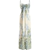 winkbay Women's Boho Floral Maxi Dress Elegant Sweetheart Neckline Flowy Beach Sundress Wedding Guest Dresses
