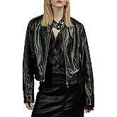Bellivera Faux Leather Jacket Women Motorcycle Zipper Bomber PU Bike Coat with Pockets