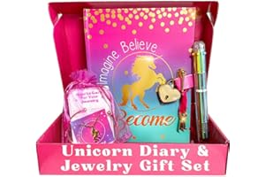 Life is a Doodle Unicorn Diary For Girls With Lock and Key - Gift Set Includes Kids Journal With Lock, Unicorn Necklace, Bracelet, and Push Pen For Creative Kids