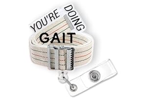 BYDEVIA You're Doing Gait Physical Therapy Badge Reel Retractable | Funny Physical Therapist Gifts, Gait Belt PT Badge Holder with Alligator Clip & 24” Durable Nylon Cord for Physical Therapist, PTA | Acrylic