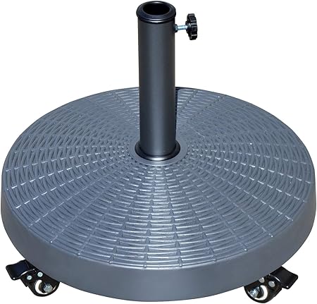Amazon Com Benefitusa Outdoor Resin Weight Base Patio Umbrella Stand Deck Parasol W Wheels Only Base Garden Outdoor