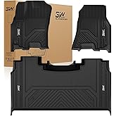 3W Floor Mats Fit for Dodge Ram 1500 Crew Cab 2025-2026(with Rear Under-Seat Factory Storage Bucket Seat), TPE All Weather Custom Fit Floor Liner for Ram 1500 Accessories Car Mats, Black