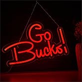 Go Bucks Neon Sign for Wall Decor, FootBall Neon Signs LED Lights for Kids Room Decor Bar Game Room Man Cave Gift for Football Fans Teens, USB Powered
