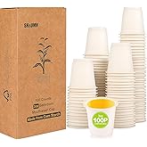 SHAUMN 3 oz Compostable Disposable Bathroom Mouthwash&Rinse Cups,100pcs Small Snack Cups for Kids,Mini Drinking Cups for Party,Office, Picnic, BBQ