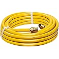 CSST Corrugated Stainless Steel Tubing 37 Ft 3/4" Flexible Natural Gas Line Pipe Propane Conversion Kit Grill Hose with Male Adapter Fittings