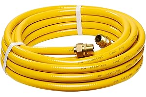 KINCHOIX CSST Corrugated Stainless Steel Tubing 37 Ft 3/4" Flexible Natural Gas Line Pipe Propane Conversion Kit Grill Hose with Male Adapter Fittings
