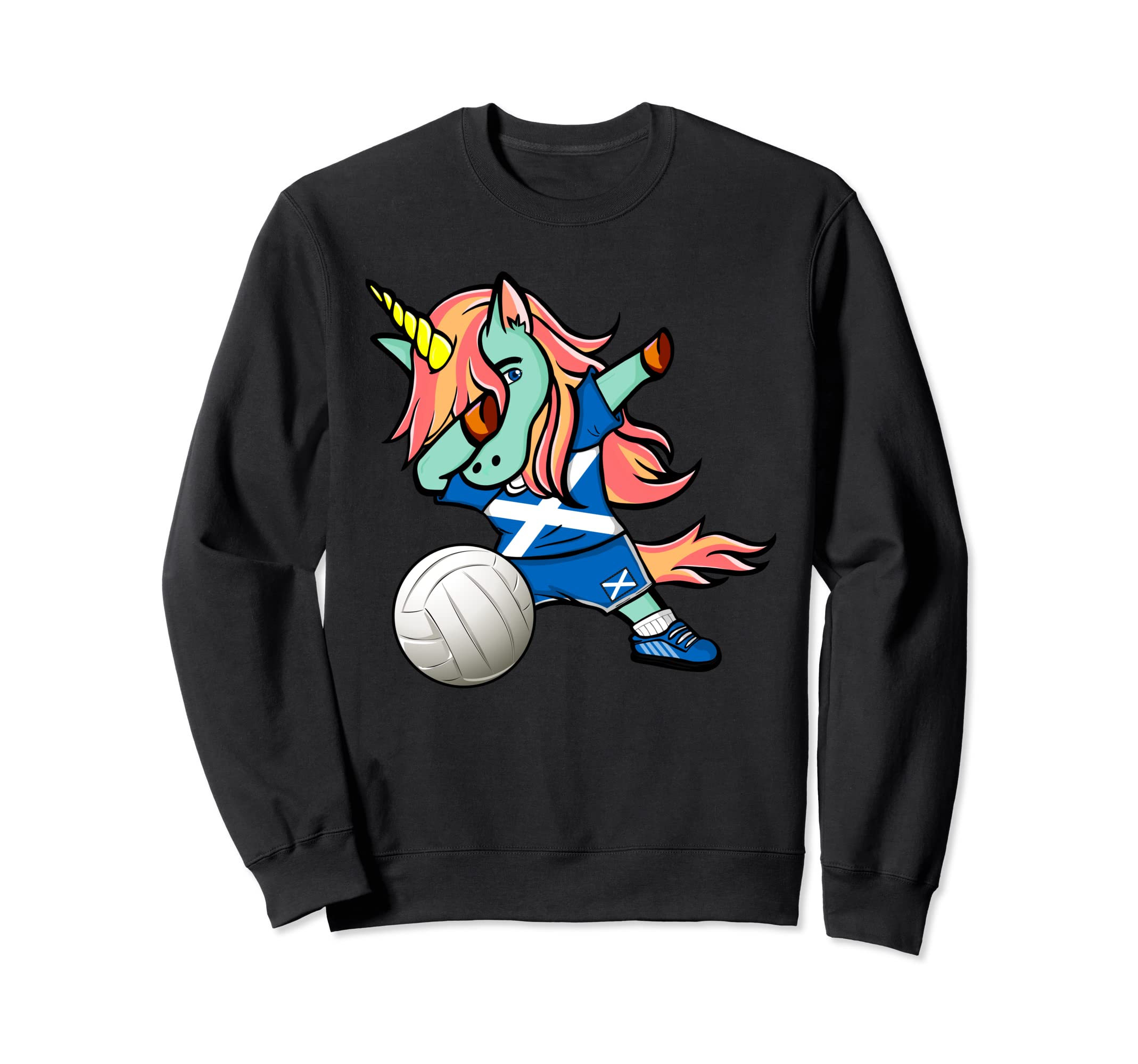 Dab Unicorn Scotland Volleyball Lovers Jersey Scottish Flag Sweatshirt
