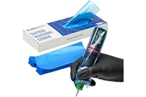 Wormhole Tattoo Machine Covers 200Pcs Large Tattoo Pen Covers Plastic Tattoo Gun Wrap Clear Pen Sleeves for Tattooist 65 * 18