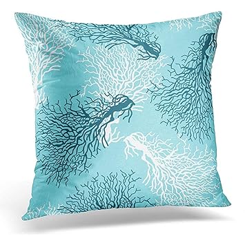 Amazon Com Staromil Throw Pillow Covers Blue Life Colorful Coral