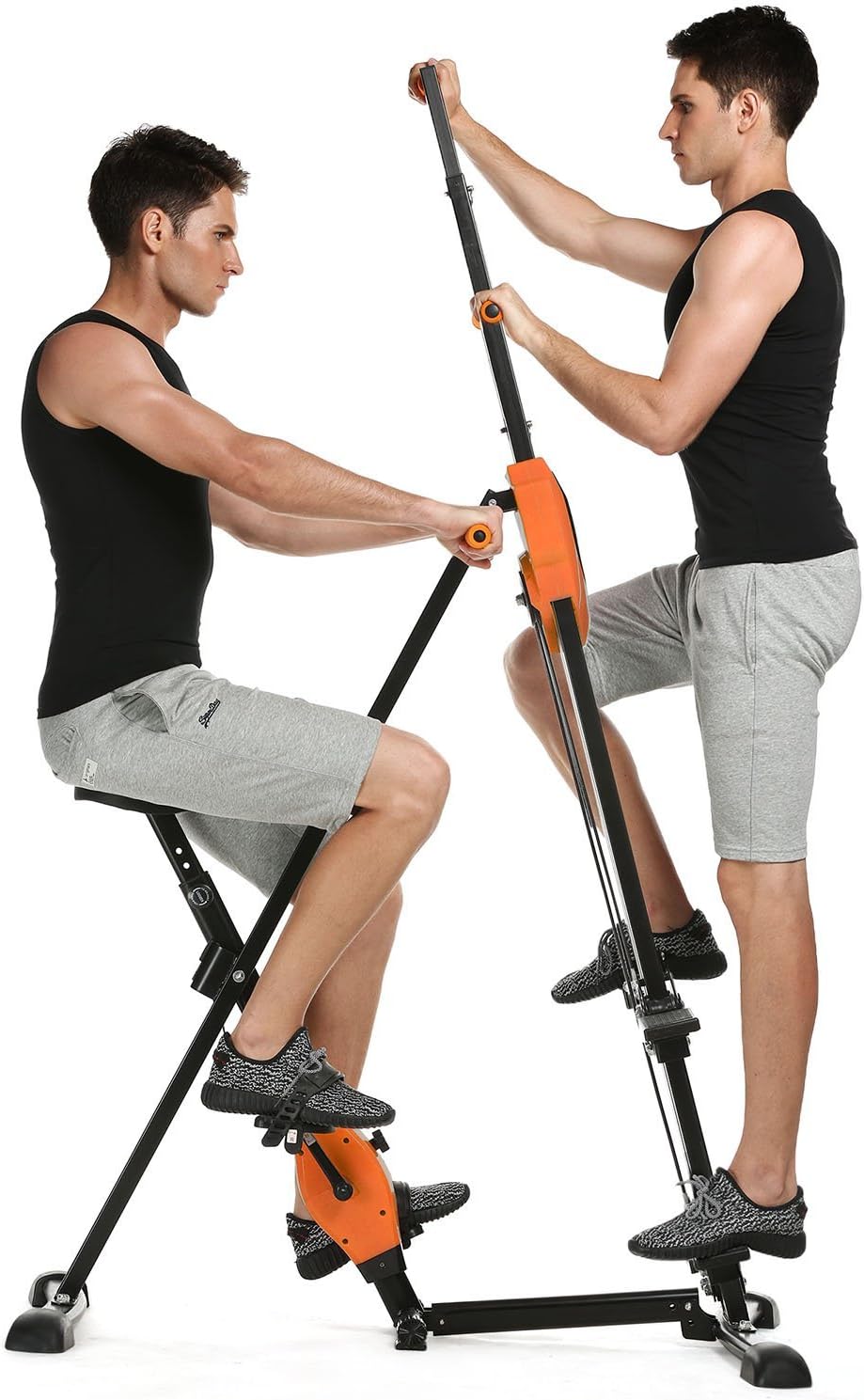 Kepteen Vertical Climber Folding 2 in 1 Climbing Stepper Home Gym Exercise Machine Exercise Bike for Home Body Trainer Stepper Cardio Workout Training(US Stock)