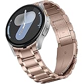 HITZEE Stainless Steel No Gap Bands Compatible with Samsung Galaxy Watch 7/6/5/4/FE Band 40/44mm/Watch 6 Classic 43/47mm/Watch 5 Pro, Samsung Watch Metal Band Strap Designed for Men/Women, Rose Gold