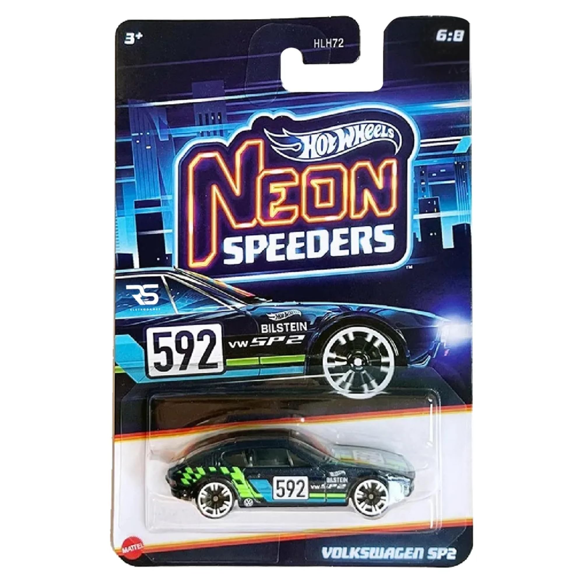 Hot Wheels 1:64 Scale Cars, Racecars, Trucks & Bikes - (Neon Speeders VW SP2 - JKX98)