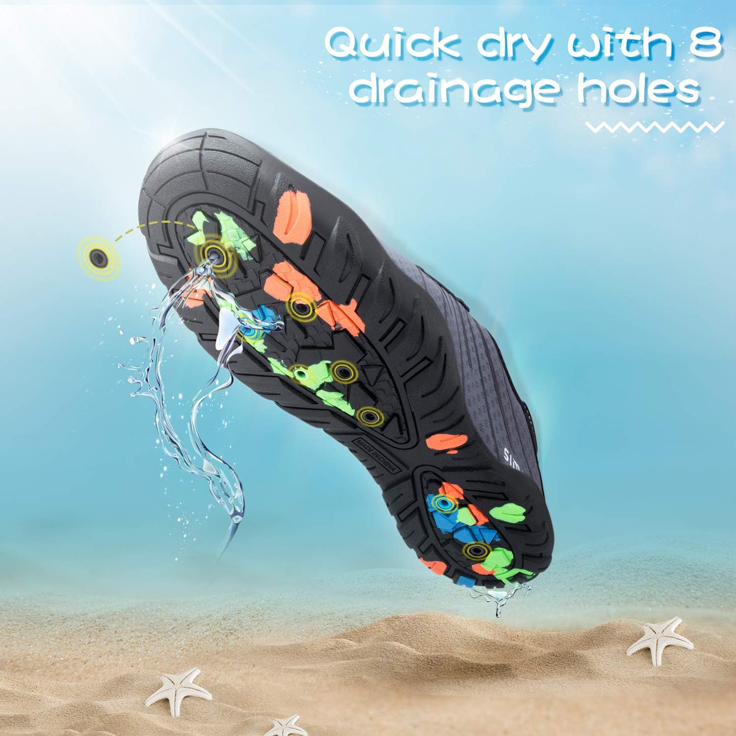  | SIMARI Mens Womens Water Shoes Sports Quick Dry Barefoot Diving Swim Surf Aqua Walking Beach Yoga | Water Shoes