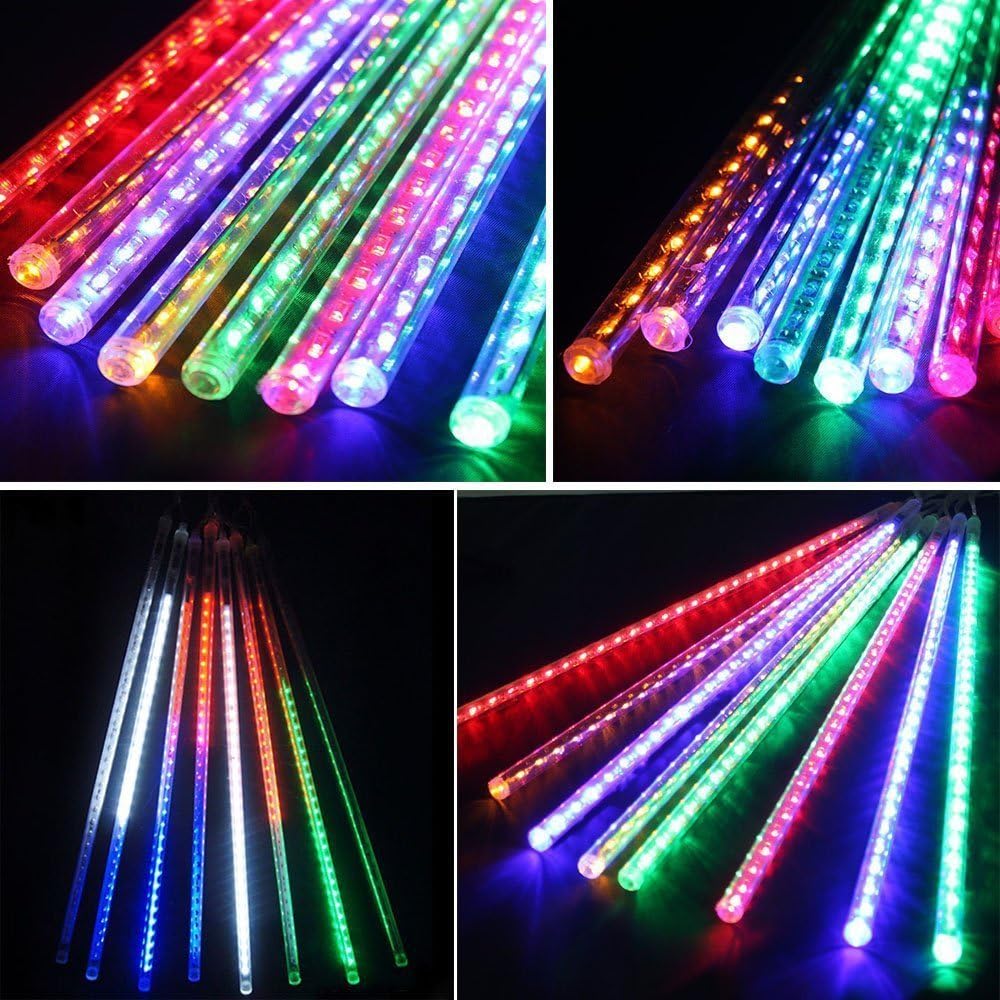 MAXINDA 144 LED Solar Powered Raindrop Lights Waterproof Meteor Shower