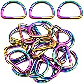 20pcs Metal Semi-Circular D Rings Multipurpose Half Round D-Shaped Rings Buckle DIY Accessories for Hardware Luggage Bags Backpack Belt Clothing Projects, Rainbow Color