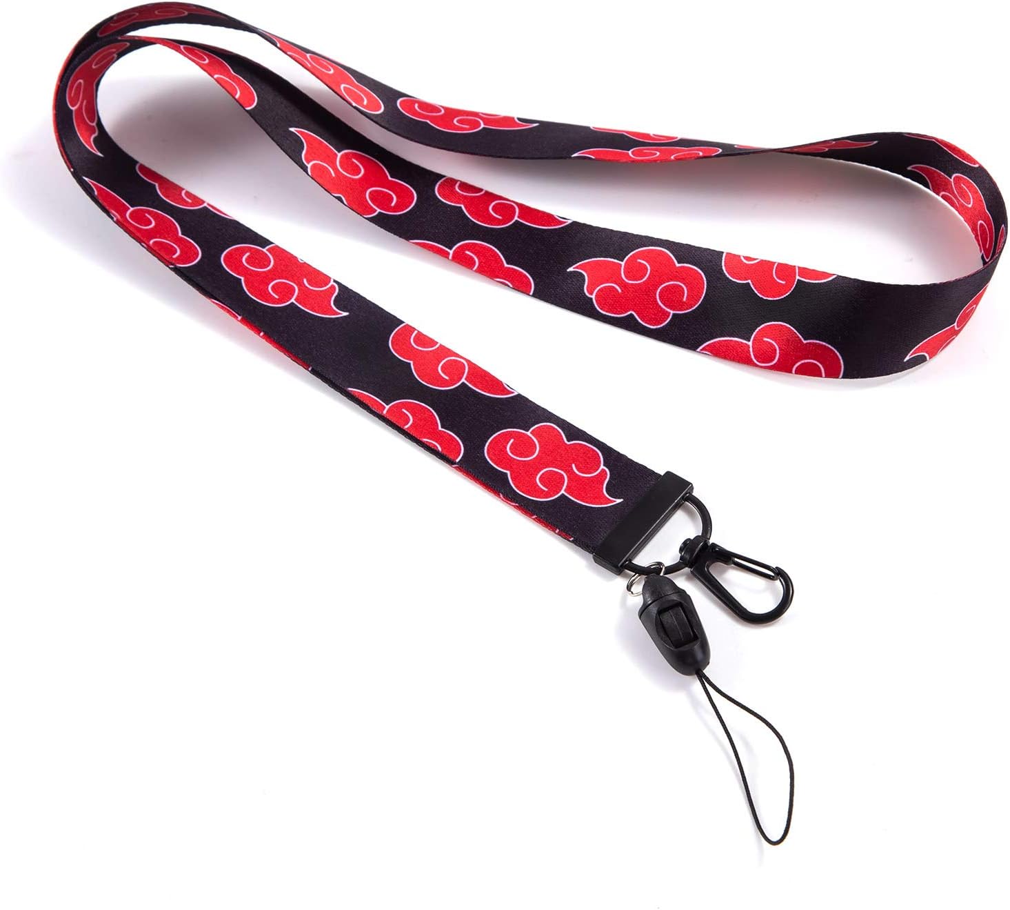 Amazon Com Naruto Anime Id Badge Holder Breakaway Lanyard Keychain Black Red Plus Office Products