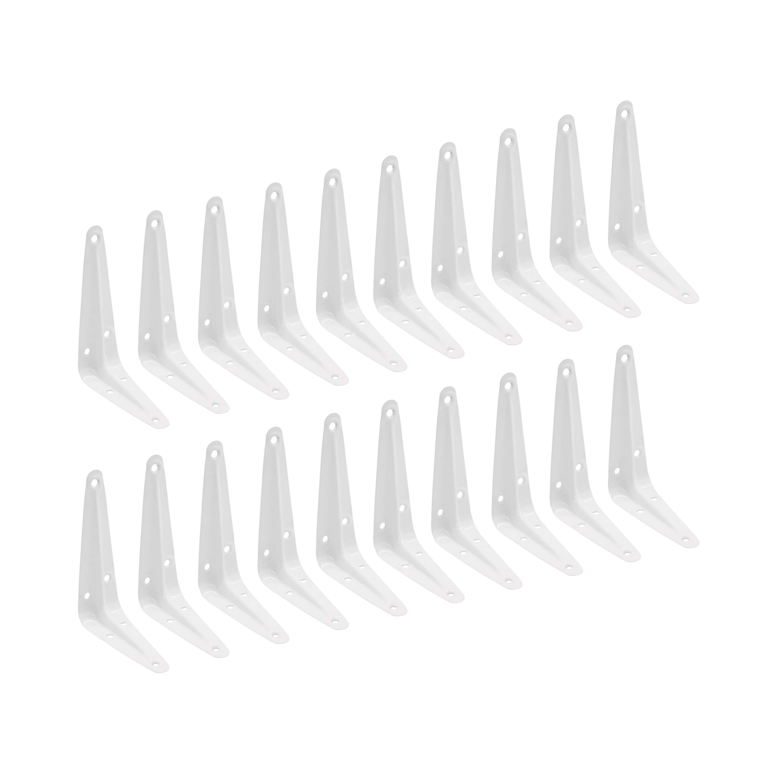 EAI London Shelf Brackets | White 100x75mm / 4x3 Inch | Shelving Support Bracket | Pack of 20