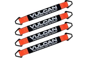 VULCAN Car Tie Down Axle Strap with Wear Pad - 2 Inch x 22 Inch - 4 Pack - PROSeries - 3,300 Pound Safe Working Load