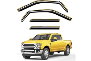 Deejecsun in-Channel Window Rain Guards Fit for Ford F250-F550 2017-2025 Crew Cab Extra Durable Window Deflectors Vent Shades Visors Exterior Car Accessories - 4 pcs