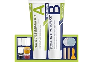 GALITOON Porcelain Repair Kit, Fiberglass Tub Repair Kit, Shower Sink, Bathtub and Countertop Tile Repair Kit, Repair Chips Dents Cracks Scratches from Ceramic, Marble, Quartz, Resin, Acrylic (White)