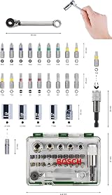 Bosch 27pc Screwdriver Bit and Ratchet Set PH PZ Hex S Bits view 3