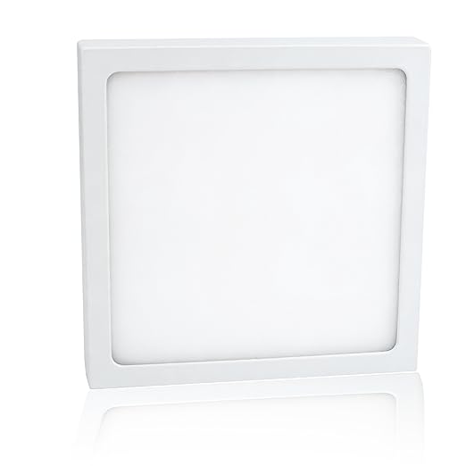 LED Aufbau Panel - Deckenlampe extra hell & flach - Weiß Rahmen quadratisch (190x190x24 mm) - 1350lm, 18W, warmweiß mit Trafo