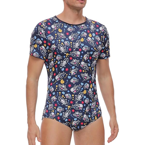 Landofgenie Heren Lange Mouwen Onesie Pyjama Mouw Bodysuit Press Botton Crotch Shirt Bodysuit Leotard Top One Piece Rompers Blauw XL Landofgenie Heren Lange Mouwen Onesie Pyjama Mouw Bodysuit Press Botton Crotch Shirt Bodysuit Leotard Top One Piece Rompers Blauw XL
