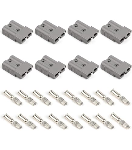 Eagles 50 Amp Power Connector Plug,10PCS 50A/600V Quick Connect/Disconnect Wire Harness Plugs For 7/8/10/12 AWG Wires, Recovery Winch, Trailer, Includes Terminal Pins (Grey - View #9