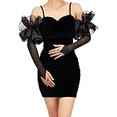 XXDingbs Puff Long Sheer Gloves Oversize Stretchy Tulle Mesh Gloves for Wedding Evening Opera Party